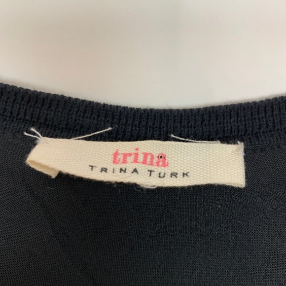 Trina Turk Marcela Pointelle Sweater Black‎ Dress - Picture 8 of 10